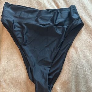 Aerie Black High-Cut Bikini Bottom